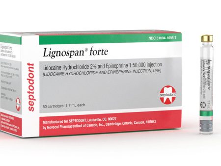 Septodont Lignospan Forte, Lidocaine HCI 2% & Epi 1:50,000, 1.7mL (Rx), 50 cartridges bx Cheap