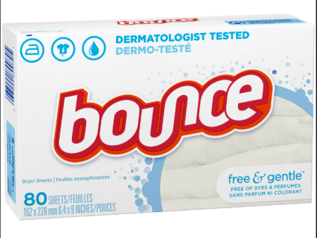 Bounce Dryer Sheets, Free & Gentle, 80 bx, 9bx cs Online Hot Sale