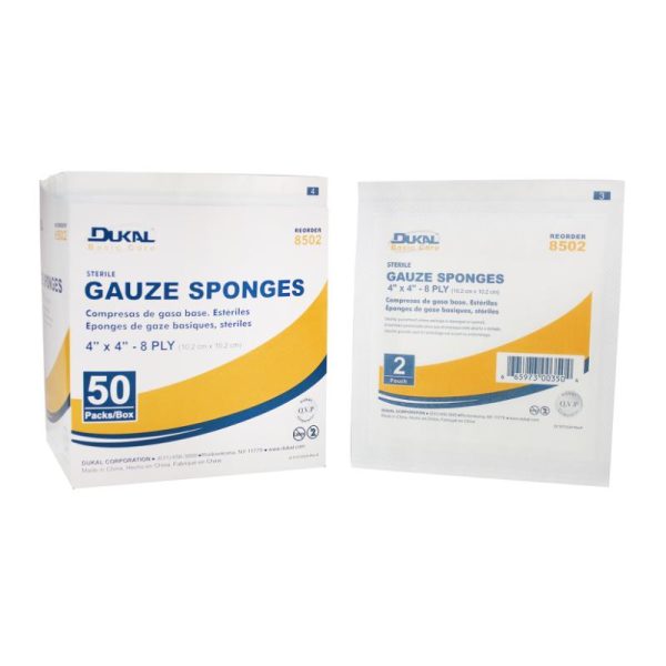 Sterile Basic Care Gauze Sponge 4  x 4  8-Ply For Discount