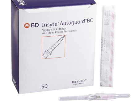 BD Peripheral IV Catheter Insyte Autoguard BC 20 Gauge 1 Inch Button Retracting Safety Needle For Sale