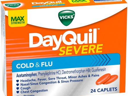 Vicks DayQuil Max Strength Severe Cold and Flu Relief Caplets Cheap