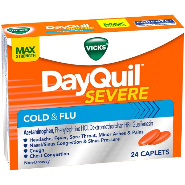 Vicks DayQuil Max Strength Severe Cold and Flu Relief Caplets Cheap