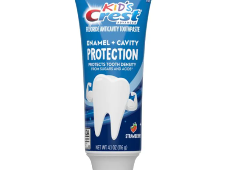 Kid s Crest Advanced Enamel+Cavity Protection Toothpaste, Strawberry Flavor, 4.1 oz, 24 cs Online now