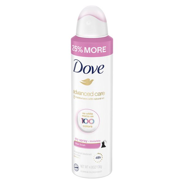 Dove Clear Finish Antiperspirant Spray, 3 ct. Sale