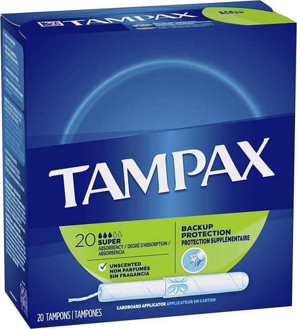 Tampax Super Absorbency Tampons, Unscented, 20 bx, 24 bx cs Sale