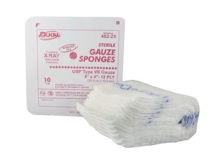 Sterile X-Ray Detectable Type VII  Gauze Sponges 8  X 4  12-Ply Sale