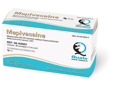 Quala Mepivacaine 3% Local Anesthetic PLAIN Cartridges, 1.7 mL 50 Box Fashion