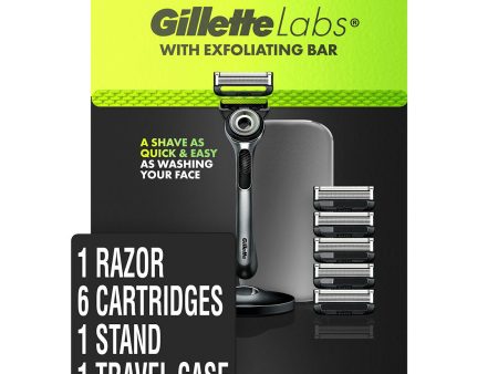 Gillette Labs with Exfoliating Bar Men s Razor with Travel Case Fashion