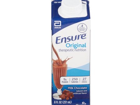 Oral Supplement Ensure Original Therapeutic Nutrition Shake Chocolate Flavor Liquid on Sale