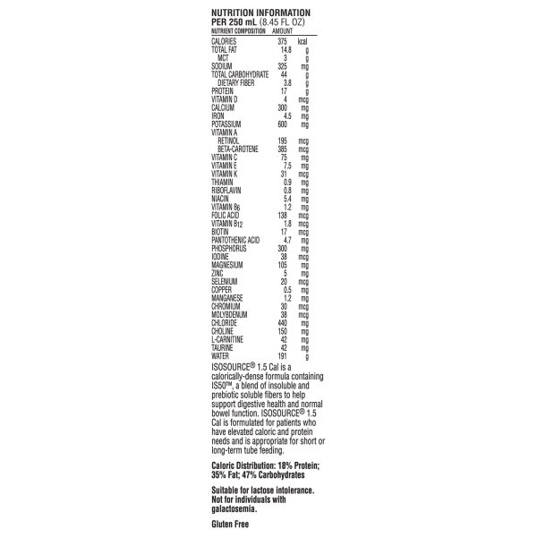 Tube Feeding Formula Isosource 1.5 Cal Unflavored Liquid Cheap