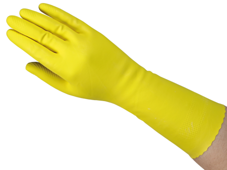 Ansell Utility Glove Flock Lined Latex Yellow Straight Cuff NonSterile Online