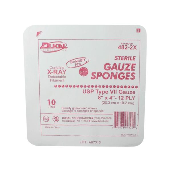 Sterile X-Ray Detectable Type VII  Gauze Sponges 8  X 4  12-Ply Sale