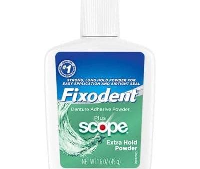 Fixodent Extra Hold Powder Plus Scope, 1.6 oz, 24 cs Discount