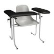 Blood Draw Chair, Plastic Seat, Upholstered Flip Arm, Black Fashion