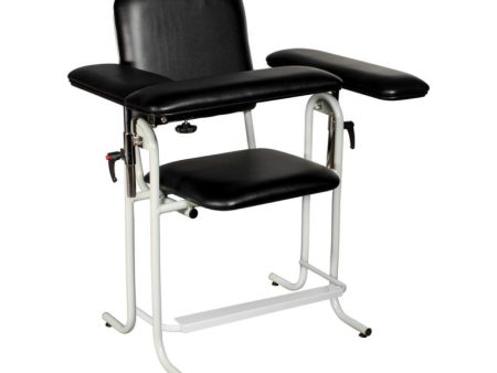 Blood Draw Chair, Tall, Upholstered, with Flip Arm, Black Discount