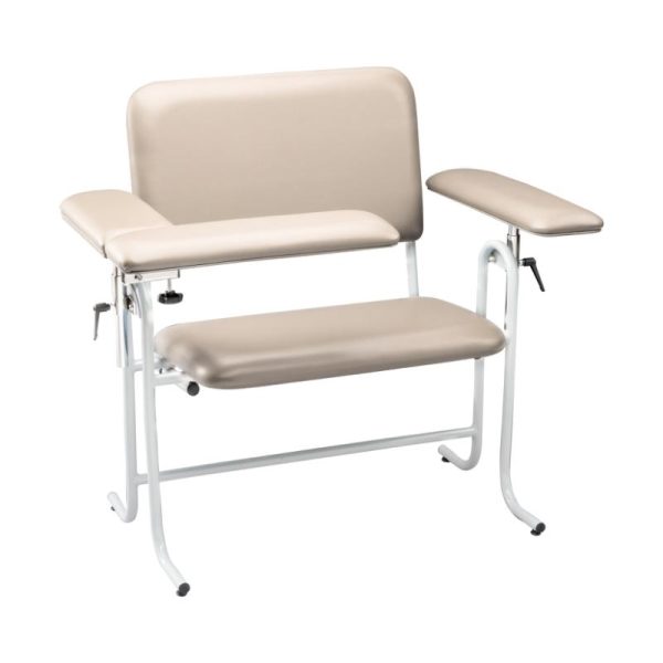 Blood Draw Chair, Wide, Upholstered, with Flip Arm, Oatmeal Cheap