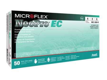 Ansell Microflex Neopro Ec Powder-Free Extended Cuff Chloroprene Exam Gloves Fashion