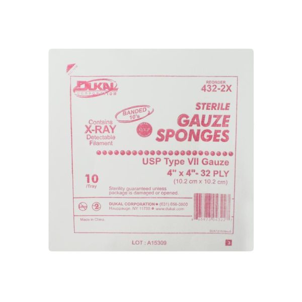 Sterile X-Ray Detectable Type VII  Gauze Sponges 4  x 4  32-Ply Online now