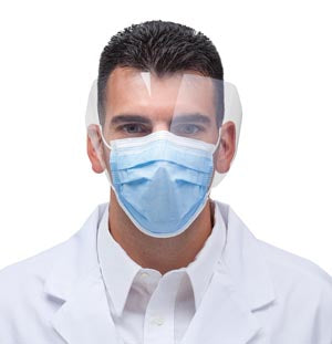 High Filtration Blue Face Mask with Face Shield, 25 bx Supply