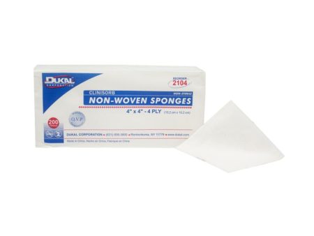 Nonwoven Sponge Clinisorb 4 X 4 Inch 200 per Pack NonSterile 4-ply Square Cheap