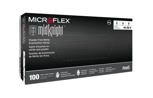 Ansell Microflex Midknight Powder Free Nitrile Exam Gloves Hot on Sale