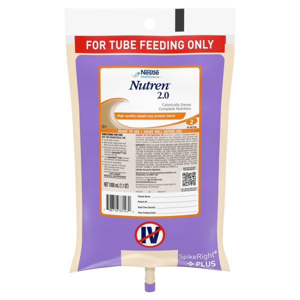 Tube Feeding Formula Nutren 2.0 Unflavored Liquid CS 6 For Discount