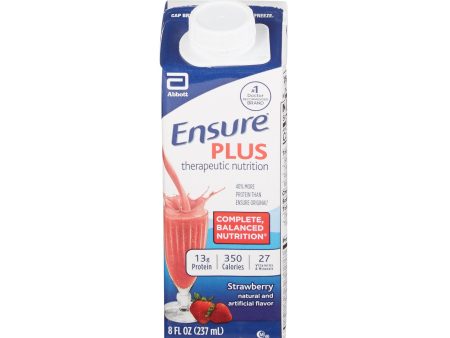 Oral Supplement Ensure Plus Therapeutic Nutrition Strawberry Flavor Liquid Discount