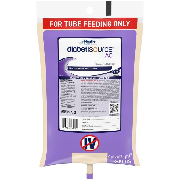 Tube Feeding Formula Diabetisource AC Unflavored Liquid 1500 mL on Sale