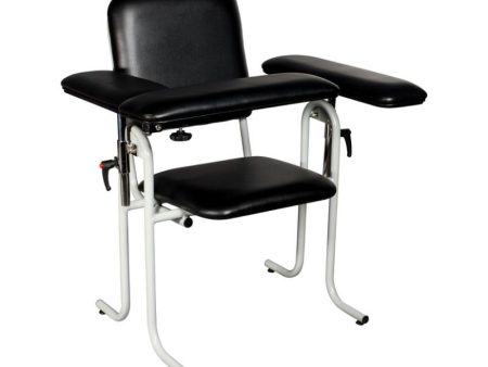 Blood Draw Chair, Upholstered, with Flip Arm, Black Online now