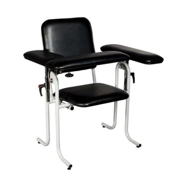 Blood Draw Chair, Upholstered, with Flip Arm, Black Online now