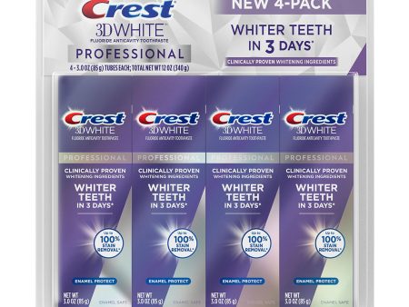 Crest 3D White Professional Enamel Protect Toothpaste, 4 pk. 3.0 oz. For Sale