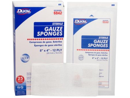 Sterile Gauze Sponges 8  x 4  12-Ply Sale