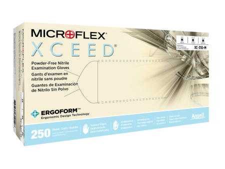 Ansell Microflex Xceed Powder-Free Nitrile Exam Gloves (Box of 250 Gloves) Fashion