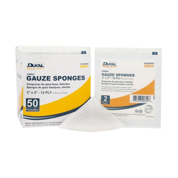 Sterile Basic Care Gauze Sponge 3  x 3  12-Ply For Cheap