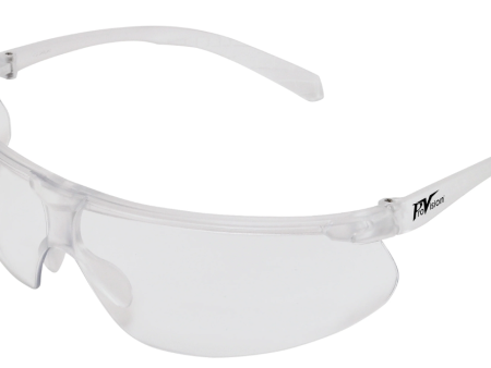 Wraparound Safety Glasses, Clear Frame Clear Lens, Medium Large Fit, 12 bx Discount