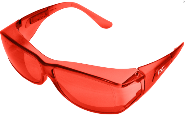 Safety Goggles, Red Bonding Frame Lens, Universal Size, 12 bx Supply