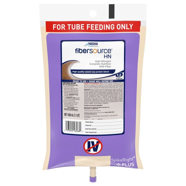 Tube Feeding Formula Fibersource HN Unflavored Liquid 1000 mL For Cheap