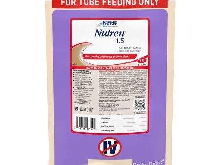 Tube Feeding Formula Nutren 1.5 Unflavored Liquid 1000 mL on Sale