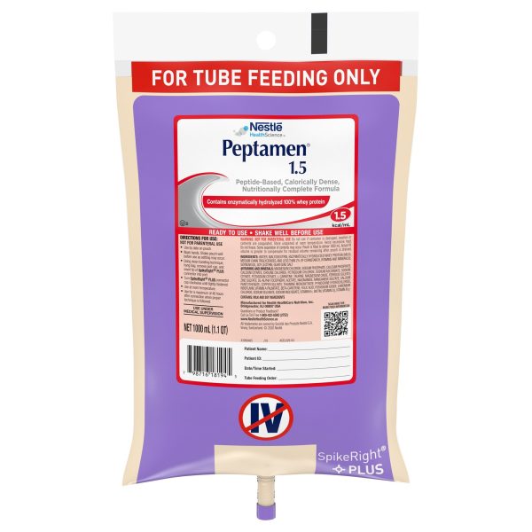 Tube Feeding Formula Peptamen 1.5 Unflavored Liquid CS 6 Online Hot Sale